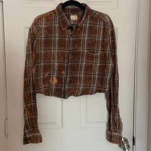 Urban Outfitters Renewal Cropped Flannel